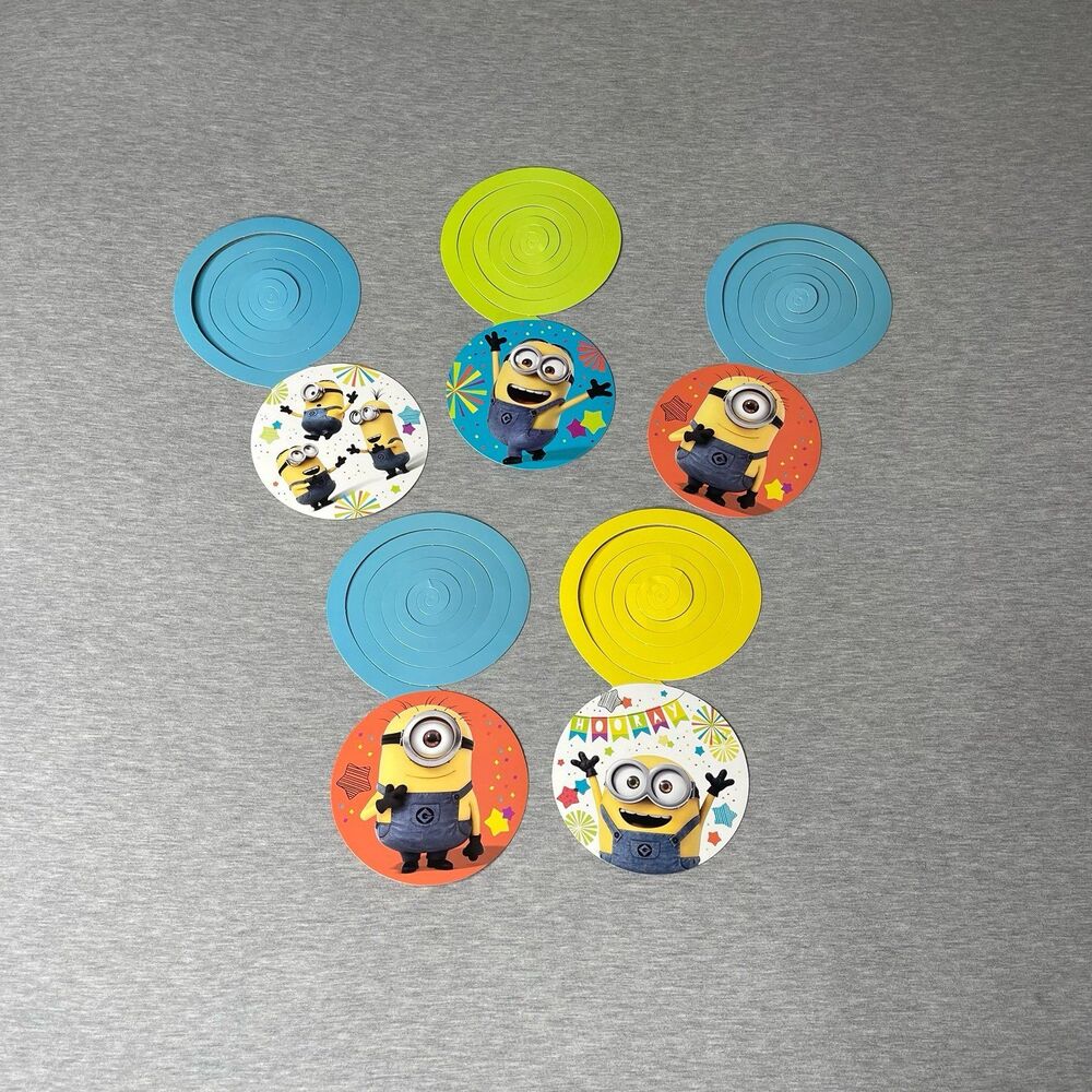 Despicable Me Minions Multicolor Foil Swirl Party 5" Decorations 5 PCS. Set